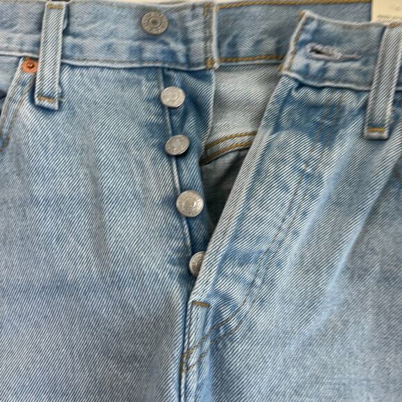 Levi's Premium Women 501 Original Button Fly Cropped Jeans 26x28 Blue NWT - Picture 4 of 15
